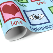 Optometrist Peace Love Optometry Cadeaupapier (Rol Hoek)