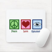 Optometrist Peace Love Optometry Muismat (Met muis)