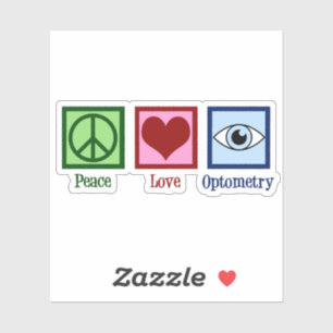 Optometrist Peace Love Optometry Sticker