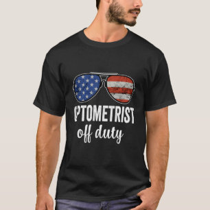 Optometrist van dienst Amerikaanse vlag zonnebril T-shirt