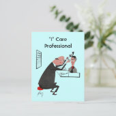 Optometrist voor briefkaart Retro "I" Care Profess (Staand voorkant)