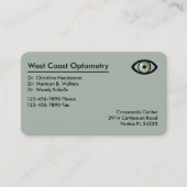 Optométriste Cartes de visite modernes (Devant)