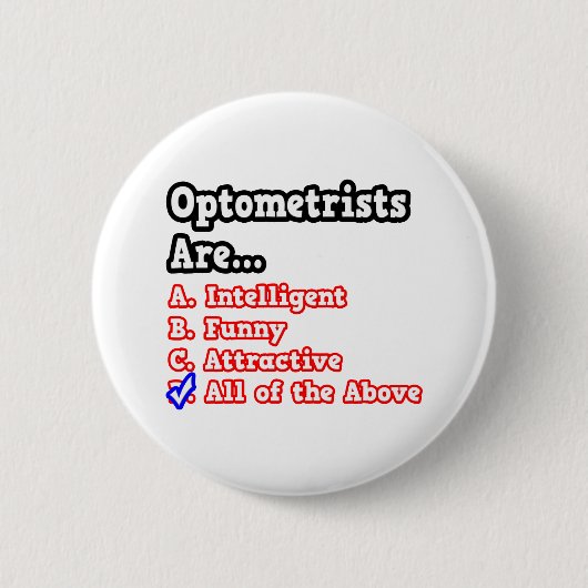 Optometristen Quiz...Joke Ronde Button 5,7 Cm (Voorkant)