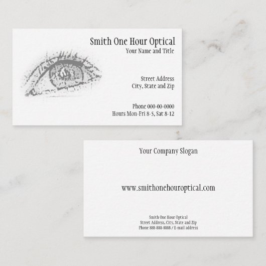 Optometristen Visitekaartje (Voorkant / Achterkant)
