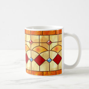 Optrekstijl Tiffany faux mok van gekleurd glas