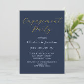 Opulent Blue Engagement Party Kaart (Staand voorkant)