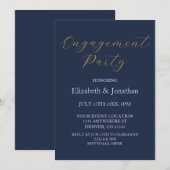 Opulent Blue Engagement Party Kaart (Voorkant / Achterkant)