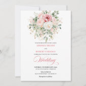 Opulent Blush Floral Gold Wedding Invitation (Devant)