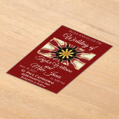 Opulent Deep Crimson Starburst Design | High-End M Acryl Uitnodigingen (Laagn)