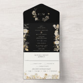 Opulent Gilded Garden Wedding All In One Uitnodiging (Binnen)
