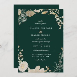 Opulent Gilded Garden Wedding Invitation Kaart