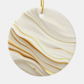 "Opulent Gold and Cream Marble Swirls" Keramisch Ornament (Voorkant)