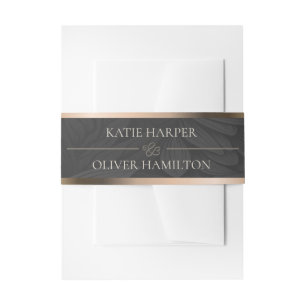 Opulent Gold & Champagne Silk Bloom Belly Band Uitnodigingen Wikkel