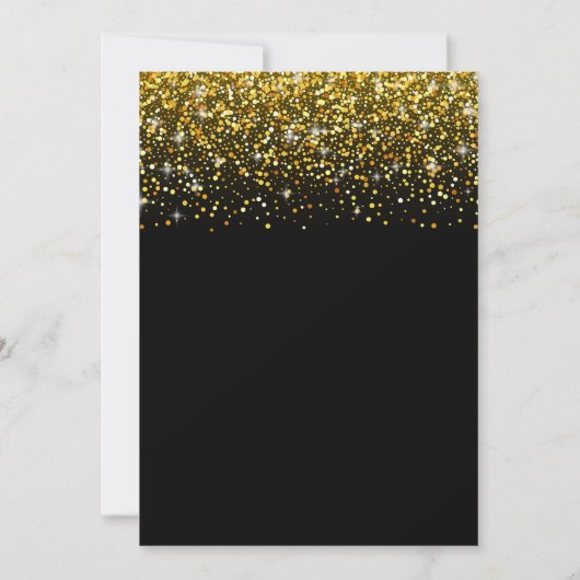 Opulent Gold Confetti 50e anniversaire Invitation (Dos)