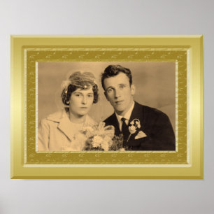 Opulent gouden grens lijst aangepast foto poster