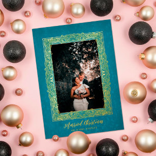 Opulent Lijst met kerstcadeaufoto Folie Feestdagenkaart