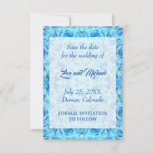 Opulent roos ontwerp in turquoise bespaar de datum