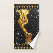 Opulent Swirl Full Liquid Gold Black Monochrome Lx (Serviette à main)