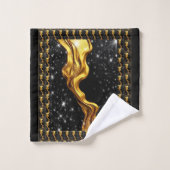 Opulent Swirl Full Liquid Gold Black Monochrome Lx (Gant de toilette)