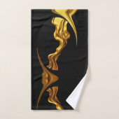 Opulent Swirl Liquid Gold Black Designer Christi (Serviette à main)
