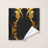Opulent Swirl Liquid Gold Black Designer Christi (Gant de toilette)