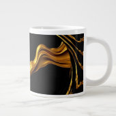 Opulent Swirl Liquid Gold Black Monochrom Designer Extra Grote Beker (Rechts)