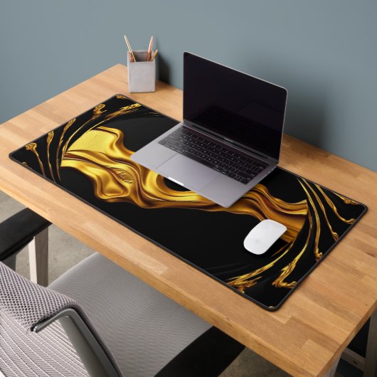 Opulent Swirl Liquid Gold Black Monochrome Achempo (Bureau 2)