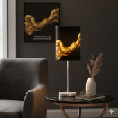 Opulent Swirl Liquid Gold Black Monochrome Art Canvas Afdruk