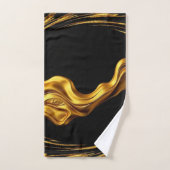 Opulent Swirl Liquid Gold Black Monochrome Christi (Serviette à main)