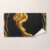 Opulent Swirl Liquid Gold Black Monochrome Christi (Serviette à main)
