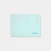 Opulente parels en Aqua Post-it® Notes (Voorkant)