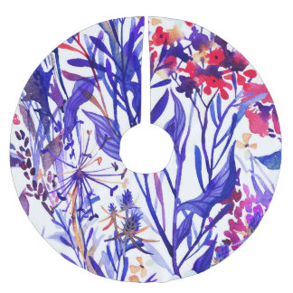 Opulente Waterverf Bloemen: Tuin Achtergrond. Kerstboom Rok