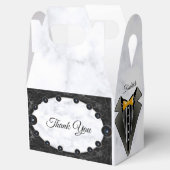 Opulente witte en zwarte bollen bedankdoosjes (Geopend)