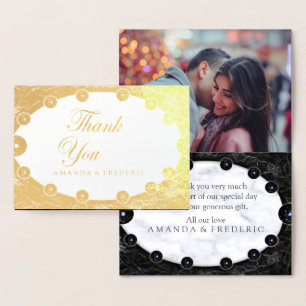 Opulente witte en zwarte bollen folie kaarten