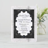 Opulente witte en zwarte marmer + bollen kaart (Staand voorkant)