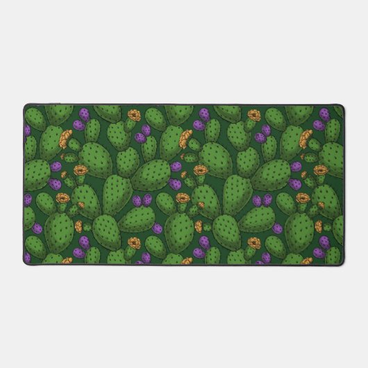 Opuntie de floraison sur vert foncé (Recto)