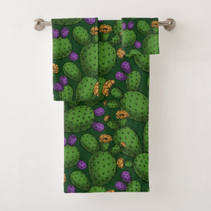 Opuntie de floraison sur vert foncé