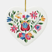 OPUS Hongaars bloemhart Keramisch Ornament (Achterkant)