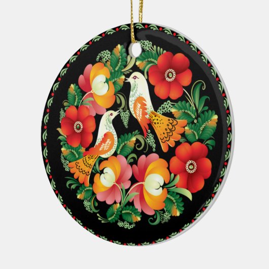OPUS Hongaarse Bloem en vogel Keramisch Ornament (Links)
