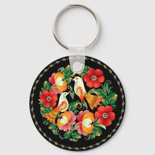 OPUS Hongaarse Bloem en vogel Sleutelhanger (Voorkant)