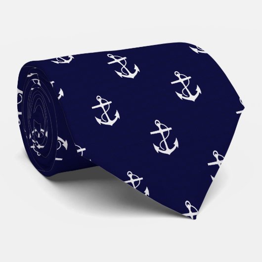 Opus Posh Anchor Nautical Custom Stropdas (Opgerold)
