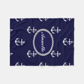 Opus Posh Anchor Nautical Personalized Fleece Deken (Voorkant (Horizontaal))