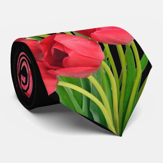 OPUS Red Tulips Stropdas (Opgerold)