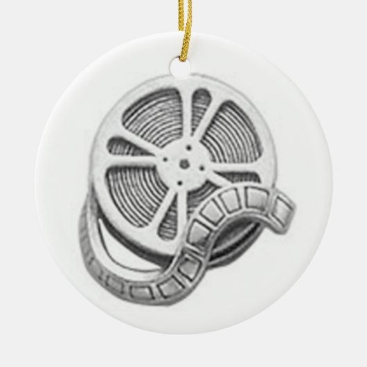 OPUS Silver Film Reel Keramisch Ornament (Voorkant)