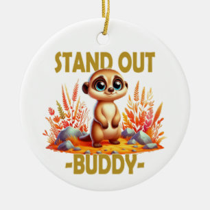 Opvallen buddy woordspeling. Schattigee Suricate M Keramisch Ornament