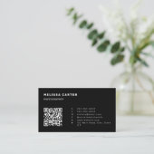 Opvallen! | Eenvoudige QR-code & Logo | Zwart | Mi Visitekaartje (Staand voorkant)