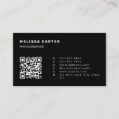 Opvallen! | Eenvoudige QR-code & Logo | Zwart | Mi Visitekaartje (Voorkant)