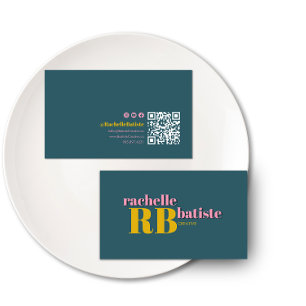 Opvallen in stijl Retro sociale media QR-code Visitekaartje