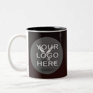 Opvallen met elke slok: Luxe Black Custom Logo Tweekleurige Koffiemok
