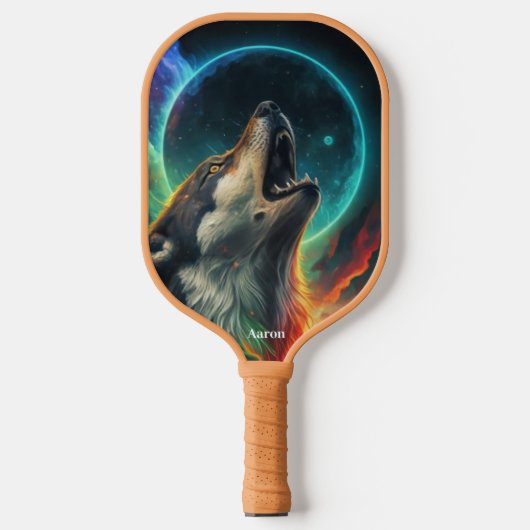 Opvallen op het veld met deze wolf pickleball paddle (Voorkant)